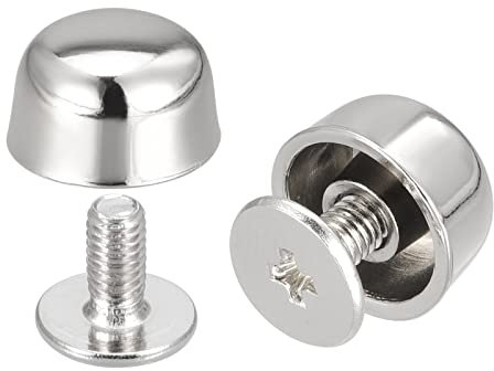 sourcing map 10 Sets Vis Retour Rivets, Creux Courbé Tête Cuir Goujons pour Sacs ton argent