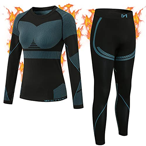 MEETYOO Sous-Vêtement Thermique Femme Base Layer Manches Longues Chauffant Ski Running