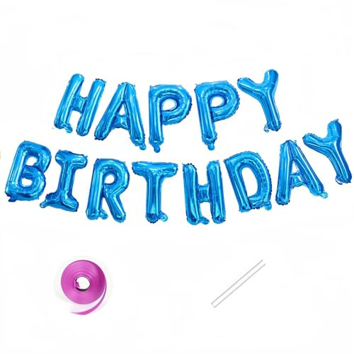 Vthoviwa Happy Birthday Palloncini Buon Compleanno Palloncino Banner Blu HAPPY DIRTHDAY Decorazioni