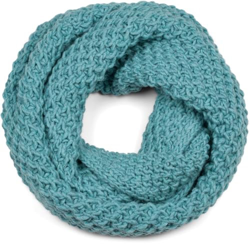 styleBREAKER Unisex Strick Loopschal grob gestrickt, Uni Schlauchschal, Winter Strickschal, Grobstrick Schal 01018157, Farbe:Türkis