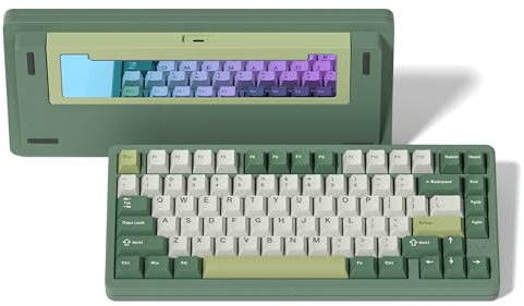 LQXQ SK75 75% Aluminium Wireless Mechanical QWERTY Tastatur ANSI US, Pre-lubed POM Switches RGB Creamy Gaming Keyboard, 3-Modes BT5.0/2.4G/USB-C, Hot Swappable Keyboard mit Dichtung, Grüner