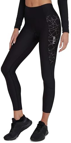 TCA Women's 3/4 Padded Cycling Leggings High Waist Breathable Bike Shorts with Pockets Anti-Slip Quick Dry