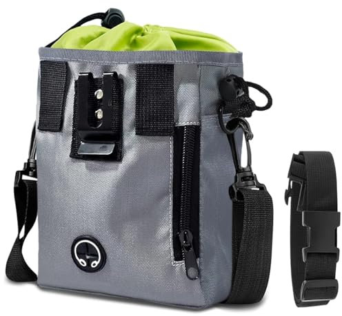 Leckerlitasche für Hunde, Leckerlibeutel für Hunde 3 Tragevarianten, Leckerli Beutel Futterbeutel Hundetraining mit Mehreren Taschen, Kotbeutelspender & Handyfach, für Spaziergänge, Training