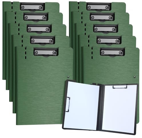 URbantin A4 Portapapeles con Pinza,10 Piezas Portapapeles con Tapa,Verde
