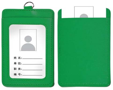 Elegante custodia per carte d'identità, organizer in PU per ufficio e biglietti da visita, Verde, Bellezza di massa