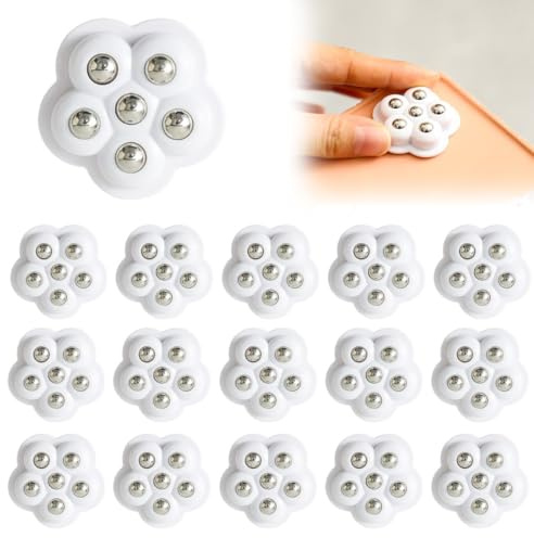 JYNXOR 16 Pièces Mini Roulettes pour Meubles Transfert Roulettes de Meubles à 360 Degrés Silencieuses, Petites roulettes pour appareils ménagers, Deplace Meuble Mini Roulette Adhésives pour Meubles