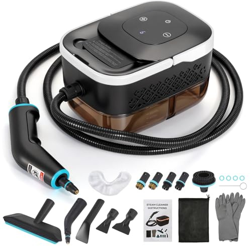 Dyna-Living Steam Cleaner 1500W Engine Steam Cleaner Handheld High Pressure Steam Cleaner for Cleaning, Car Steamer with 42.2 oz Tank, Portable Steamer for Car Detailing, Home, Floor, Carpets, Tile