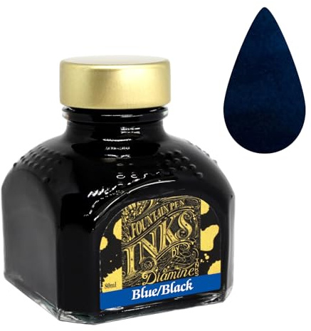 Diamine 80ml Blue/Black fountain pen ink bottle