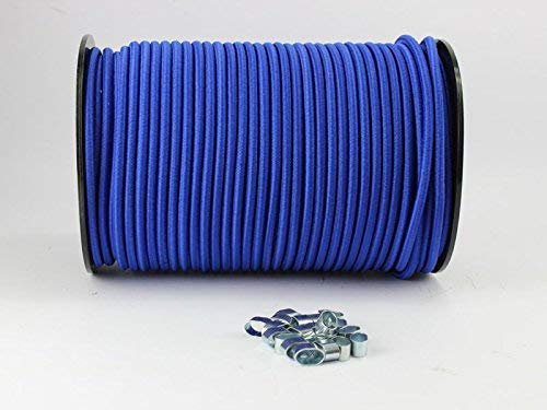 6 mm Expander Rope Blue 30 m + 10 Würgek Lemmen Shock Cord Rope Clip Plane