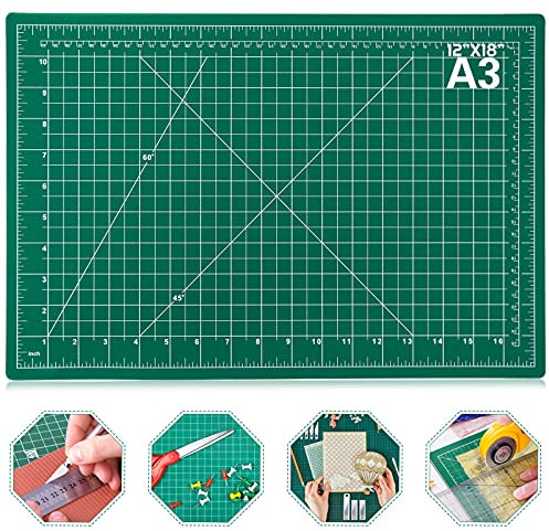 Self Healing Sewing Mat, Anezus 12 x 18 Rotary Cutting Mat Double Sided 5-Ply Craft Cutting Board for Sewing Crafts Hobby Fabric Precision Scrapbooking Project