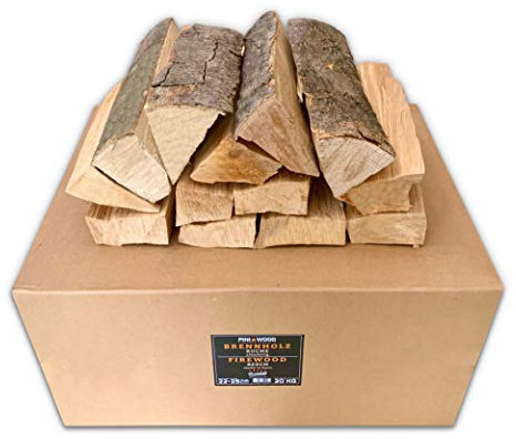 PINI Leña de haya lista para horno, 20 kg, aprox. 25 cm, para chimenea, barbacoa, horno de pizza, ahumador