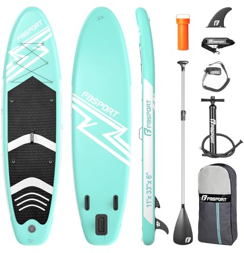 FBSPORT Inflatable Stand Up Paddle Boards,SUP Board,6 Thick Stand Up Paddle Boarding,Paddling Board for Youth & Adult,Surfboard,SUP with Adjustable Paddle/Backpack/Pump/Removable Fin