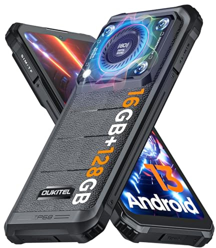 OUKITEL WP36 Téléphone Portable Incassable 2024 Android 13, 10600mAh/18W, 16Go+128Go ROM/1To TF, 13MP Smartphone Incassable, 6.52 HD+, 4G Dual SIM/NFC/Fingerprint/OTG/GPS Telephone de Chantier