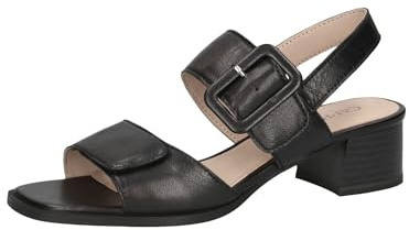 CAPRICE Sandali da donna con tacco in pelle Eleganti, Nero (Black Nappa), 36 EU