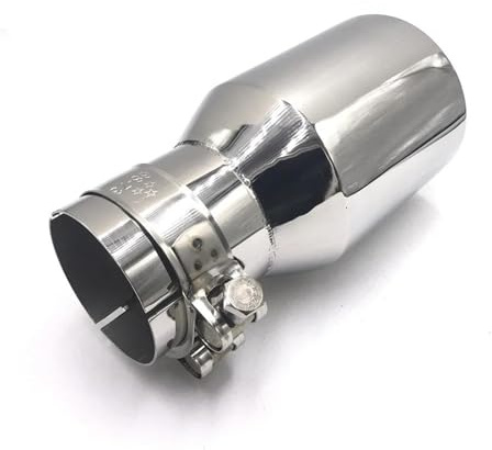 ZSQGHGH Embouts D'éChappement 1 Pièces 63mm-102mm Chrome Acier Inoxydable Voiture Arrière Rond Tuyau D'échappement Queue Silencieux Pointe Embout d'échappement(in 51MM Out 114MM)