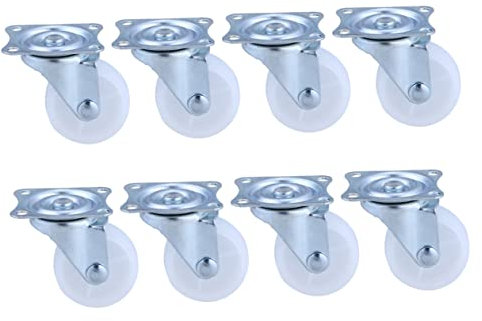 GLEAVI 8 Ruedas Giratorias De Nailon De 1 5 Pulgadas De Acero De Polipropileno Silenciosas Resistentes Y Universales Para Estanterías De Oficina