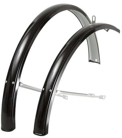 MVTEK Guardabarros negro de 26 pulgadas Holanda de acero barnizado (par) Unisex Adulto, Única
