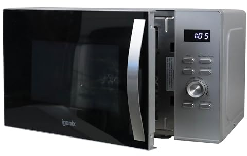 Igenix 28L 900W 3-in-1 Silver Combination Microwave Oven with Stainless Steel Cavity & Air Fry Function – 1200W Grill & 2200W Convection Power, 8 Auto Cook Programmes, 60-Min Timer - IGMC02890S