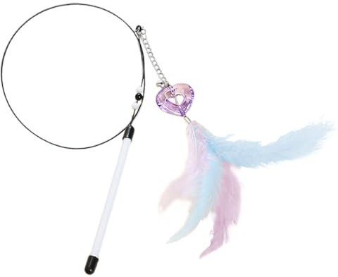 Yplkm Canne à Jouet pour Chat - 80 Cm Jouet Interactif Réaliste | Canne À Plume Colorée - pour Enrichissement Maison Intérieur Exercice Temps de Jeu Quotidien Création de Liens Routine Relaxation