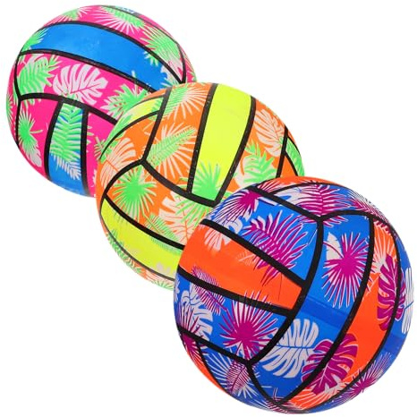 Hohopeti 3 Pezzi Palloni Gonfiabili da Pallavolo 22 Cm in PVC Colorati per Piscina e Spiaggia, Giocattolo Leggero e Portatile e Adulti, per Giochi Acquatici all’Aperto e Colore Casuale