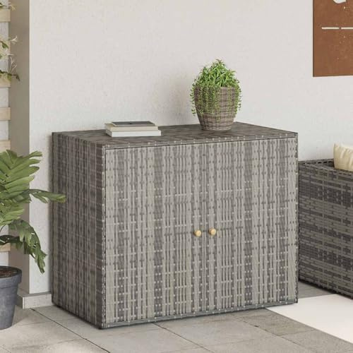 HOMELEN Trädgårdsskåp grått 100 x 55,5 x 80 cm poly rotting, förvaring och organisation, för utomhusbruk balkong terrass, apparathus med, väderbeständigt, UV- och vattentätt, hållbart utan blekning