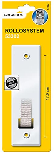 Schellenberg 53302 Rolladengurt Abdeckung Lochabstand 17 cm, Metall, System Maxi, für Gurtwickler und Einlasswickler, weiß