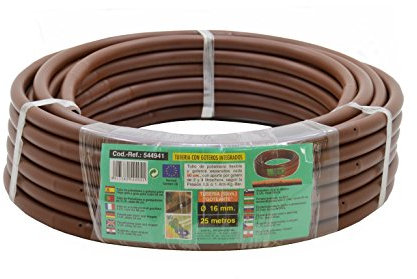 S&M 544941 - Manguera de riego Flexible con goteros Integrados 16 mm 0,50 m x 25 m, Color marrón