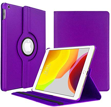 Gadget Giant Funda con función atril para iPad de 10,2 pulgadas 2019 (7ª generación), rotación de 360 grados, color morado