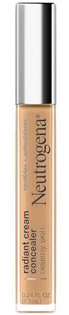 Neutrogena Healthy Skin Radiant Brightening Cream Concealer with Peptides & Vitamin E Antioxidant, Lightweight Perfecting Concealer Cream, Non-Comedogenic, Hazelnut Medium 01 Warm Undertones, 0.24 oz