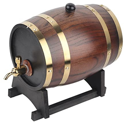 Envejecimiento de roble, 3 litros estilo retro madera de roble vino tinto brandy whisky barril barril barril contenedor con grifo