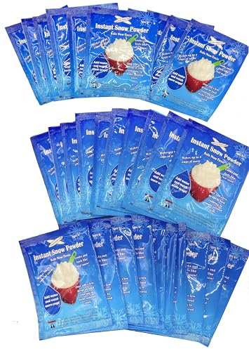 Science Gone Fun 30 Packs of Instant Snow - Artificial Snow Powder Mix - for Making Fake Snow, Slush, Makes About 120 Cups