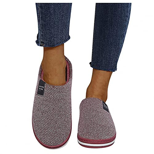 pitashe_Bekleidung Damen Hausschuhe Plüsch Fell Latschen Gemütliche Flauschige Pantoffeln Kunstpelz Open Toe Flache Sandalen Frauen Bequeme Memory Foam Schlappen Fur Slides Indoor/Outdoor, 40 EU, Rot