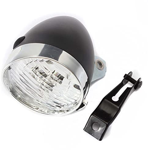 Faro delantero vintage para bicicleta, 3 LED, luz delantera de seguridad, color negro