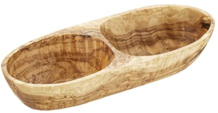 APS Schale -OLIVE- 26,5 x 11 cm, H: 5 cm Olivenholz 0,6 Liter (Jedes Teil ist ein Unikat. Farbe und Maserung kann abweichen.)