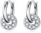 Silber 925 Creolen für Damen - Doppelter Kreis Ohrringe Mit Zirkonia für Mädchen - Hängend Mit Anhänger Hoop Schmuck
