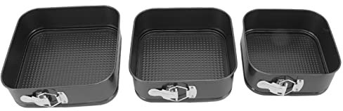 Tortiera a Cerniera, Quadrata per Evitare Che Si Attacchino, Fondo Rimovibile, Teglia per Cheesecake a Tenuta Stagna per Pane e Pizza Cheesecake(22/24/26)