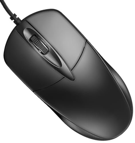 Raysha Wired Computer Mouse, USB Wired Optical Mouse for Home and Office, 1000 DPI Precision, Optical Tracking, Easy-to-Use Buttons, Scroll Wheel, Wired Mouse Compatible with Laptops, PCs and MacOS