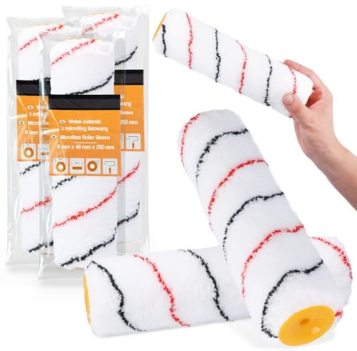 3x Rodillo Pintura 25 cm Recambio Microfibra Rodillos Pinturas Barnices Paredes Techos Fachadas Madera Zócalos Accesorios Profesionales Herramientas