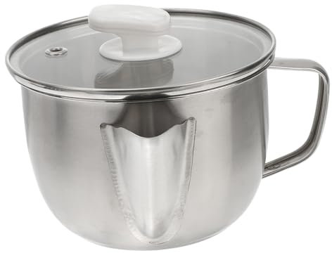 DECHOUS Ciotola Per Grasso in Acciaio Inossidabile Vaschetta Di Separazione Dell'olio Pentola Filtro Dell'olio Barattolo Di Raccolta Dell'olio Vaso Separatore Di Grassi Temperato