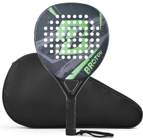 BROTOU Padel Tennis Racket Carbon Fiber Surface with EVA Memory Foam Core with Carry Bag