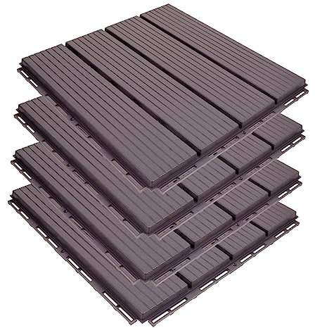 KITANDOVE Piastrelle Autobloccanti Per Pavimento Da Balcone Pavimento Per Esterni Autobloccante Piastrelle in Plastica Per Terrazze Da Patio