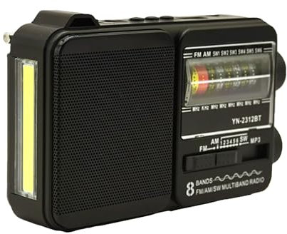 Radio Portatile tascabile - Piccola Radio a manovella con LED,Allarme Meteo e di Sopravvivenza per Escursionismo Arrampicata Campeggio