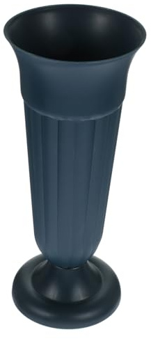 ULTECHNOVO Jarrón Cementerio Romántico Verde Oscuro con Base Maceta Urna para o Artificiales Decoración Duradera para Memoriales y Jardines Exteriores