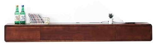Mensola sospesa per TV da parete, in legno massiccio, per soggiorno, elegante e lungo, per TV, media e accessori di intrattenimento, design salvaspazio