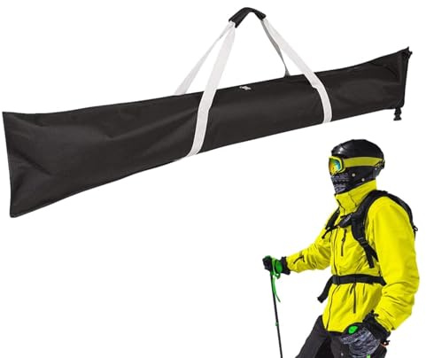 Sac étanche pour équipement de ski - 170 cm - Zone de voyage - Housse de transport rembourrée haute performance - Roulement à grande vitesse - Transport de ski pour avion, voiture, sports d'hiver