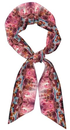 WZYCWB Dolci Foulard da donna stampato, cravatta adatta al lavoro, può essere utilizzato come sciarpa, cintura o accessorio per borsa