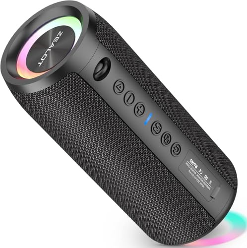 Zealot Bluetooth Speaker Portable Wireless with 40W Enhanced Bass, 30H Playtime, IPX6 Waterproof, Bluetooth 5.2 Outdoor Speaker for Travel, Pool, Beach