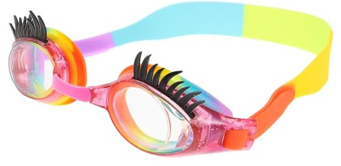 WHAMVOX Lunettes de Natation pour Garçon et Filles avec Cils Mignons Anti-Buée Étanches Étui Coloré Inclus Adaptées Piscine et Plage Confortables et Sécurisées pour Filles et Garçons
