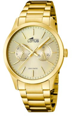 LOTUS Reloj Hombre Analógico de Acero Inoxidable 316l Dorado