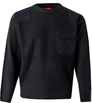 VELILLA 100; Jersey Punto Grueso con Cuello Redondo; Color Azul Marino; Talla L